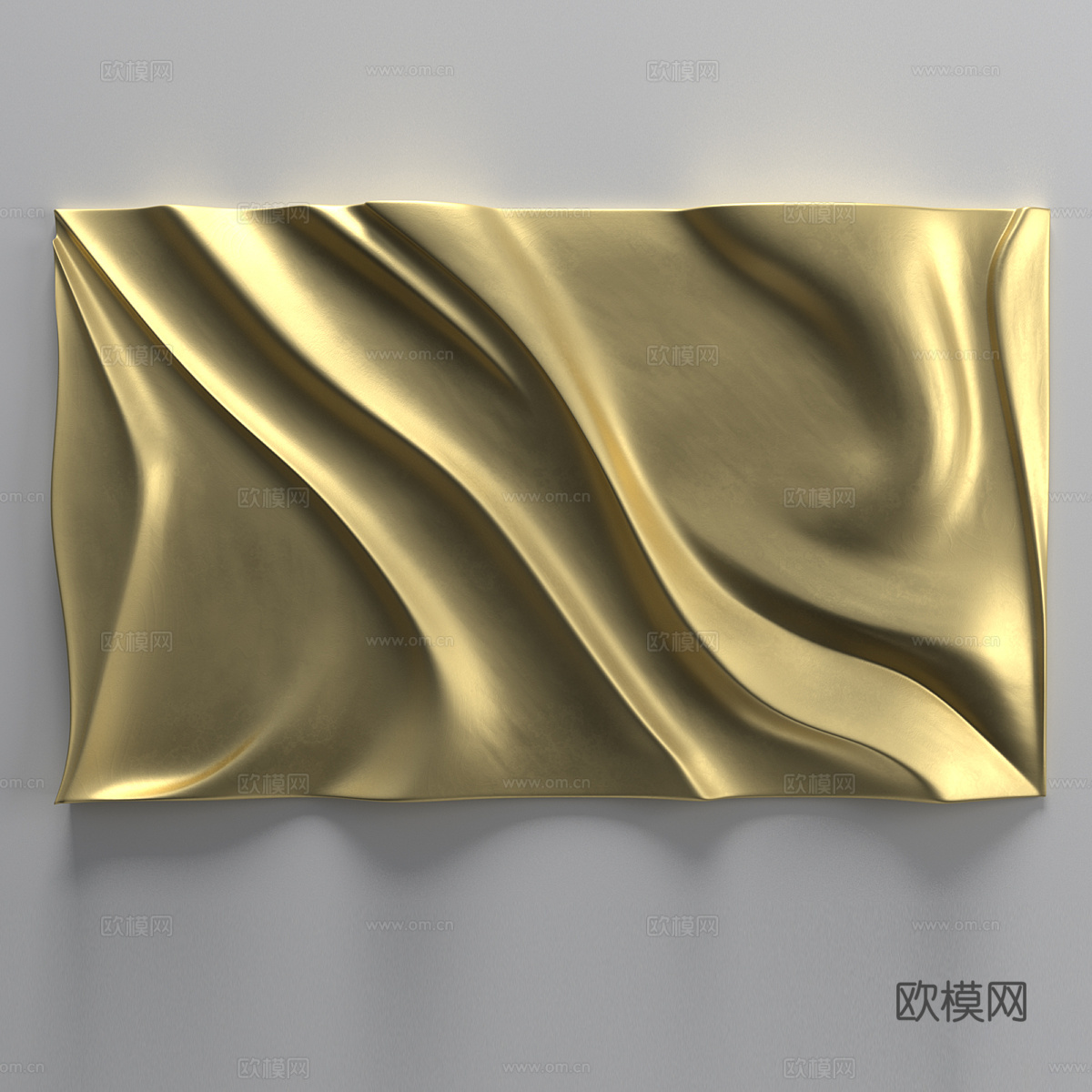 现代意式轻奢波浪板挂件3d模型