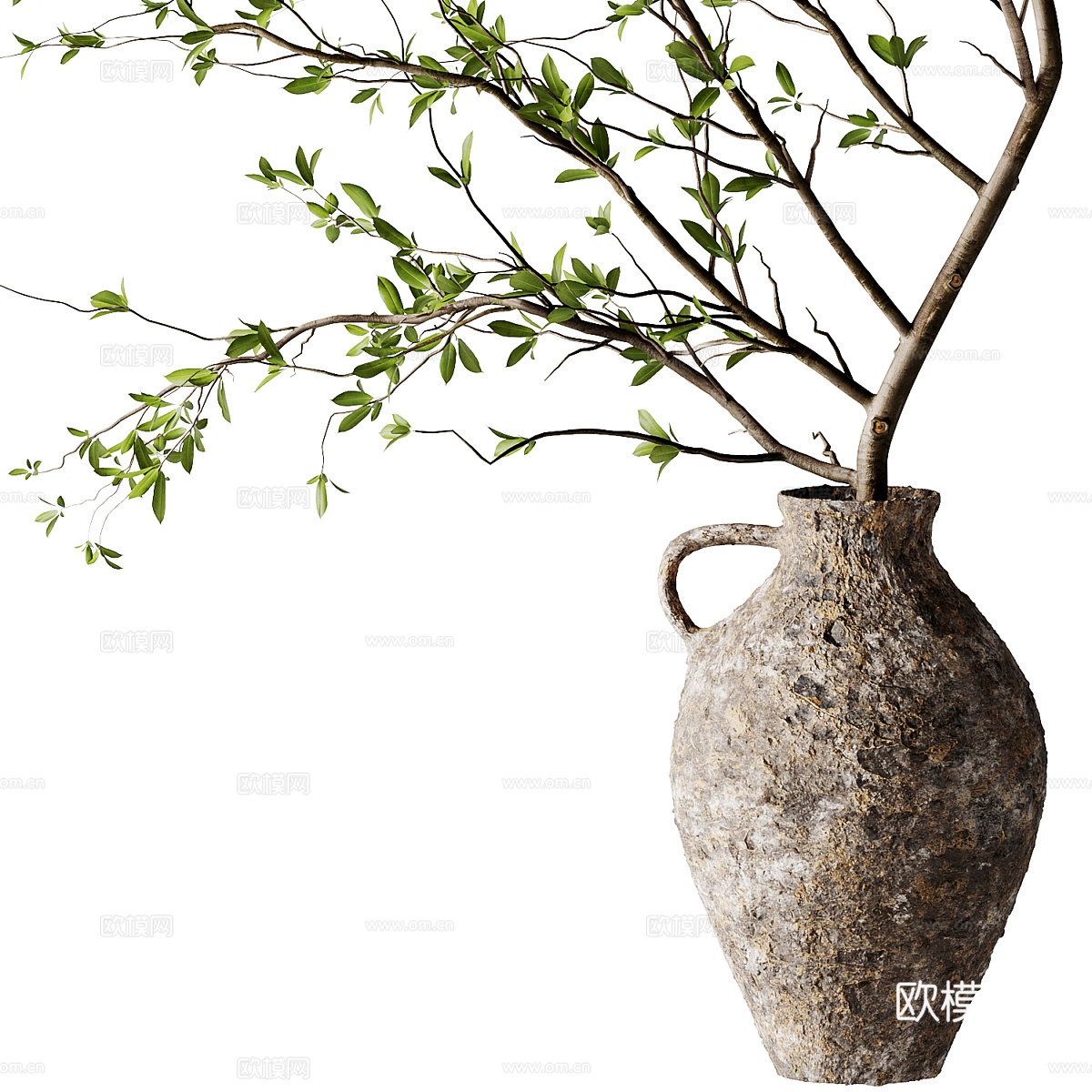 新中式侘寂花瓶花艺3d模型