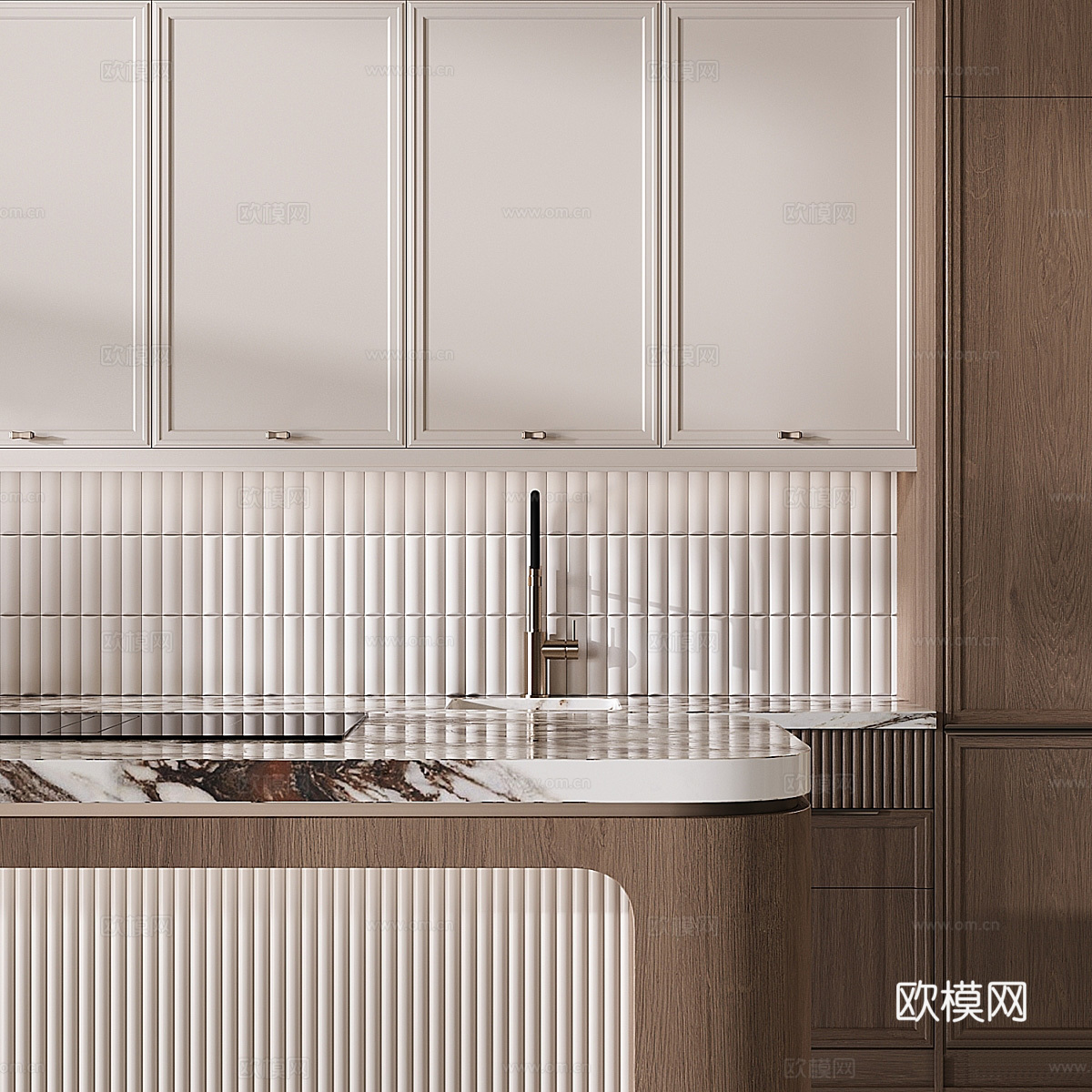 新中式轻奢橱柜3d模型