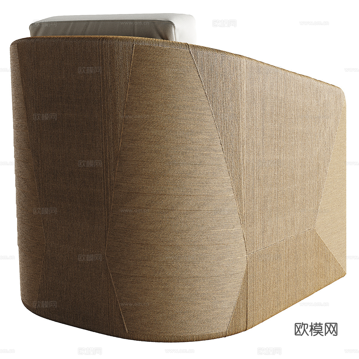 新中式藤编布艺扶手椅3d模型