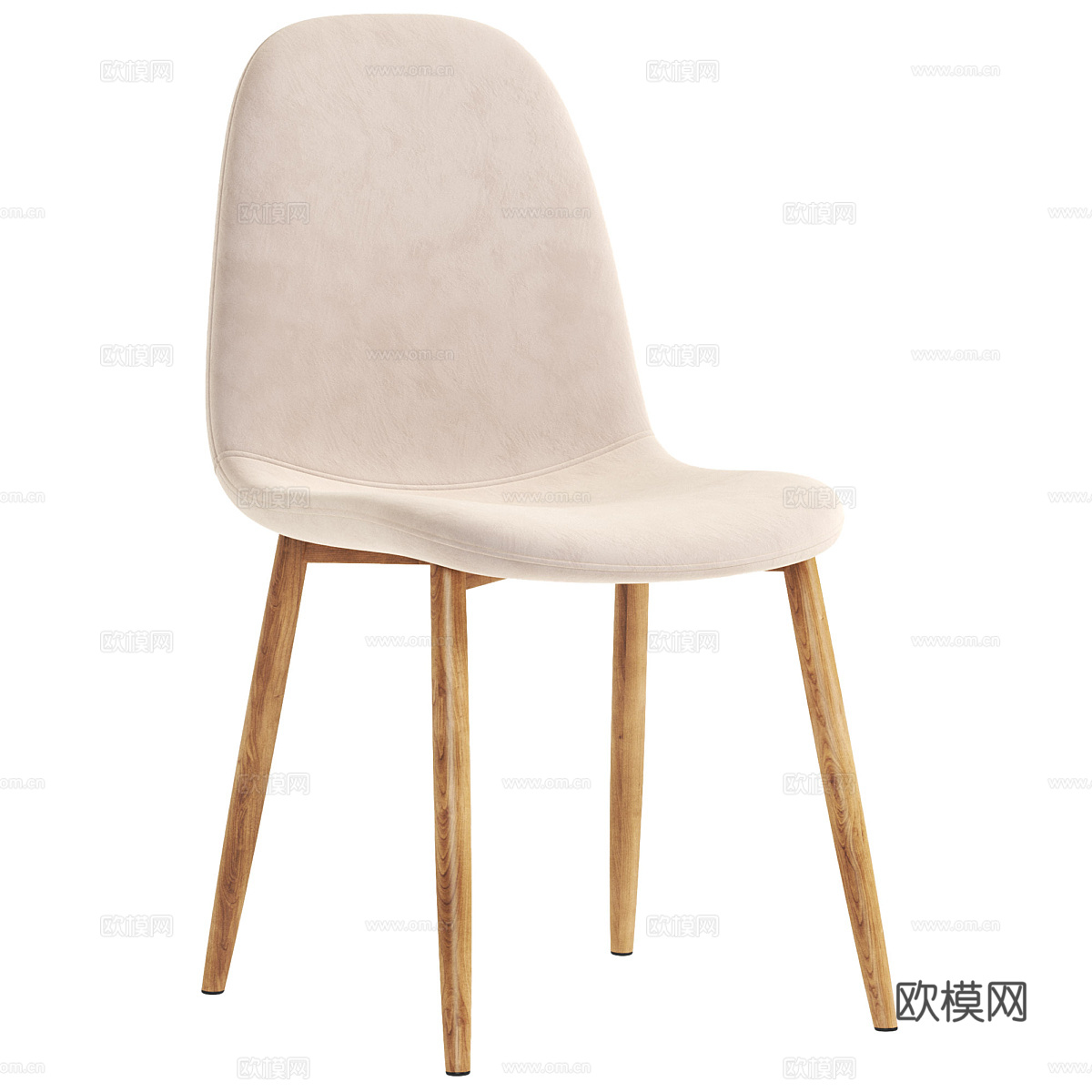现代北欧原木单椅3d模型