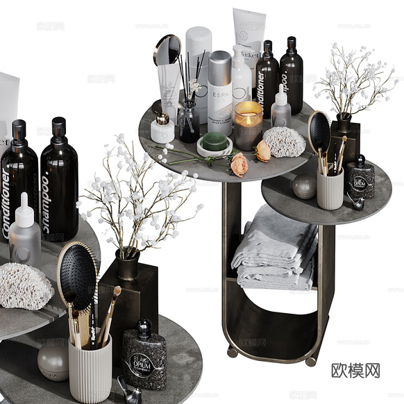 现代化妆品 洗护用品 浴室凳3d模型下载(渲染图1)