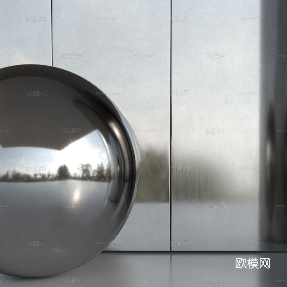 现代不锈钢金属材质3d模型
