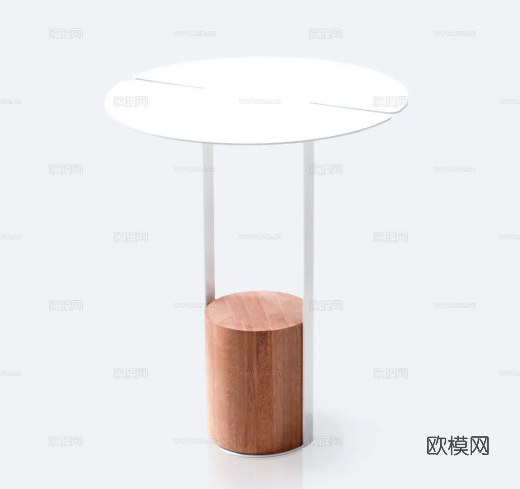 北欧现代简约咖啡桌奶茶店小圆桌个性铁艺实木客厅样板房小边几su模型