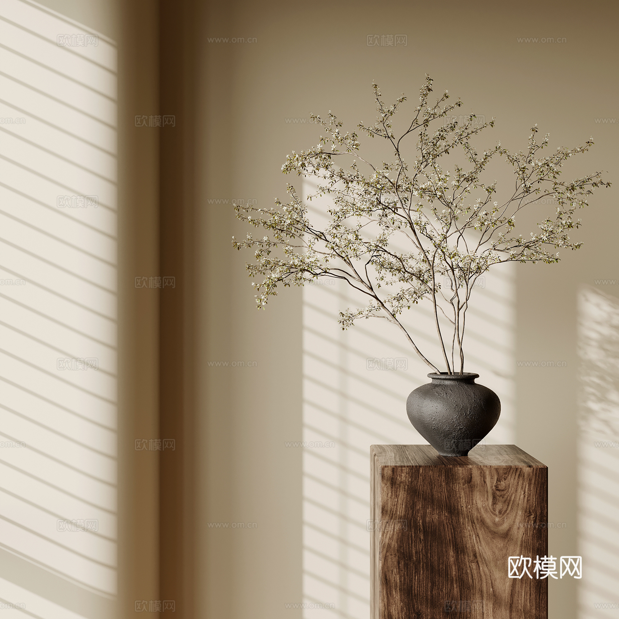 花艺 中古风花瓶 花卉 花艺 绿植3d模型
