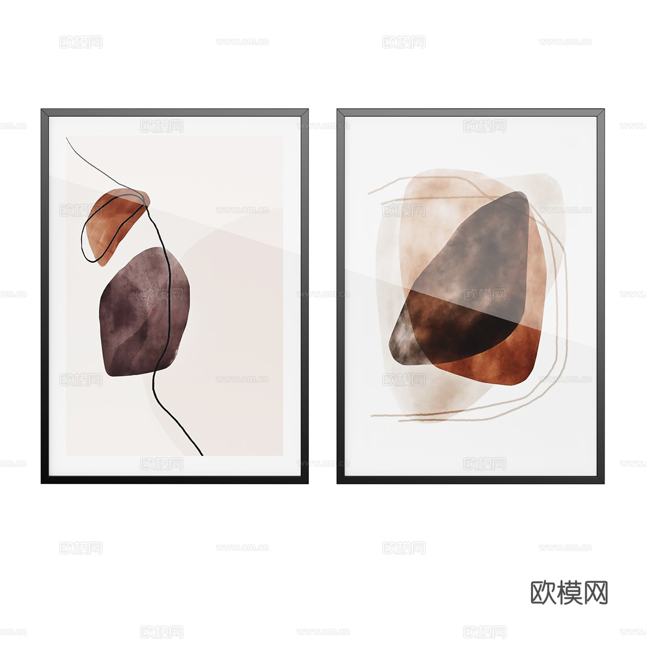 Desenio 现代挂画 装饰画 艺术画 抽象画 北欧画3d模型