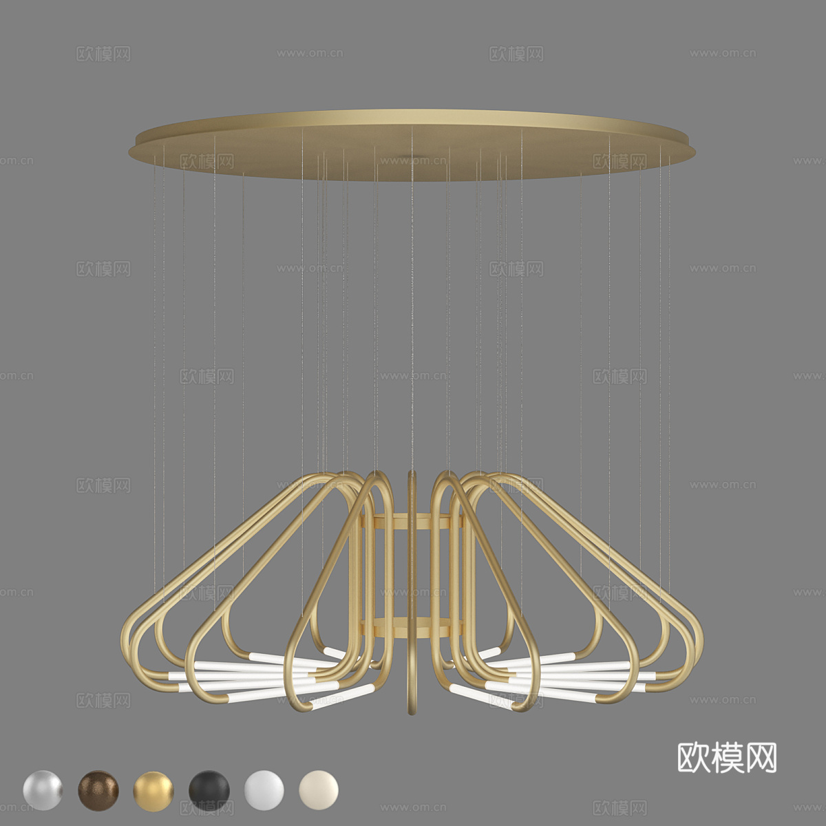 现代简约轻奢吊灯 吊灯 简约轻奢吊灯 灯3d模型