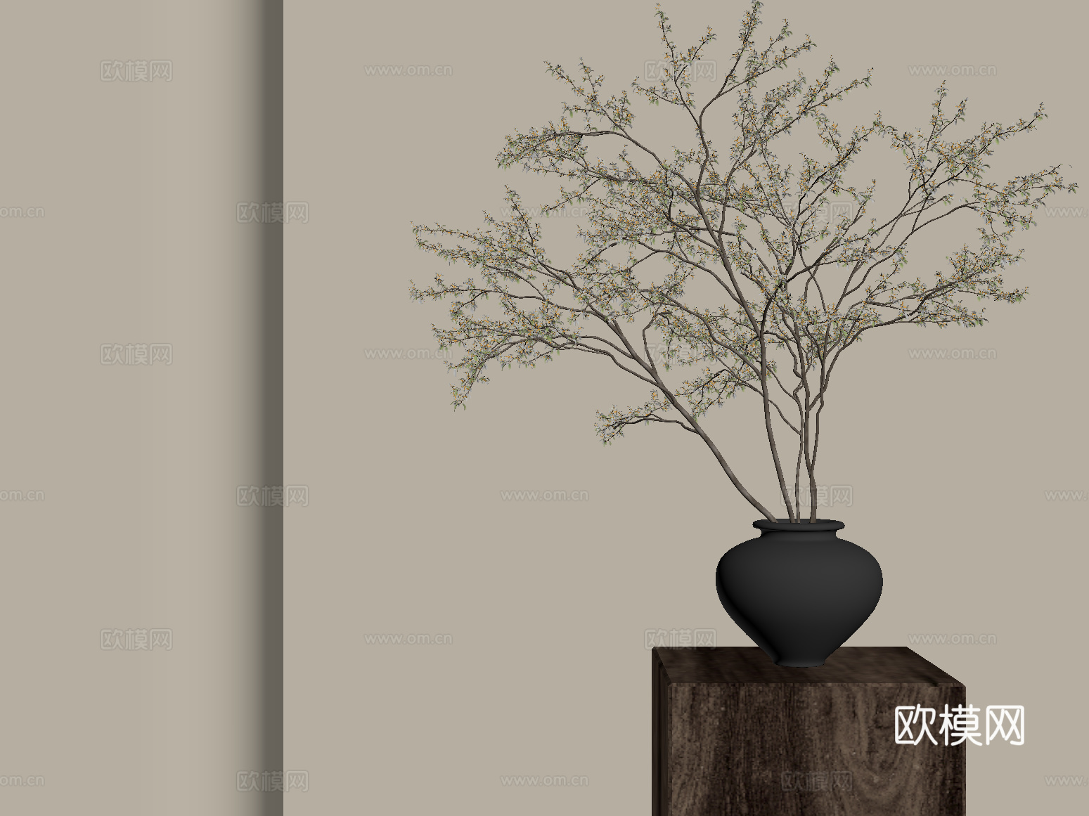 花艺 中古风花瓶 花卉 花艺 绿植su模型