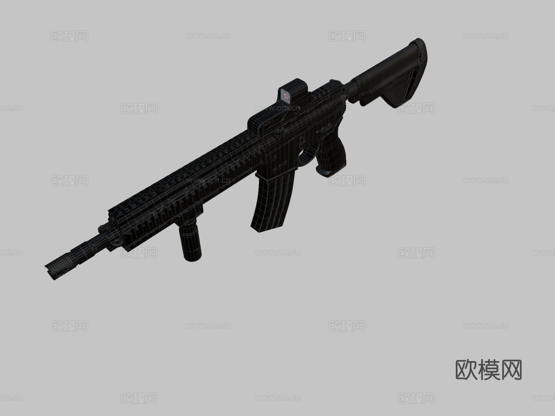 HK416低多边形3d模型