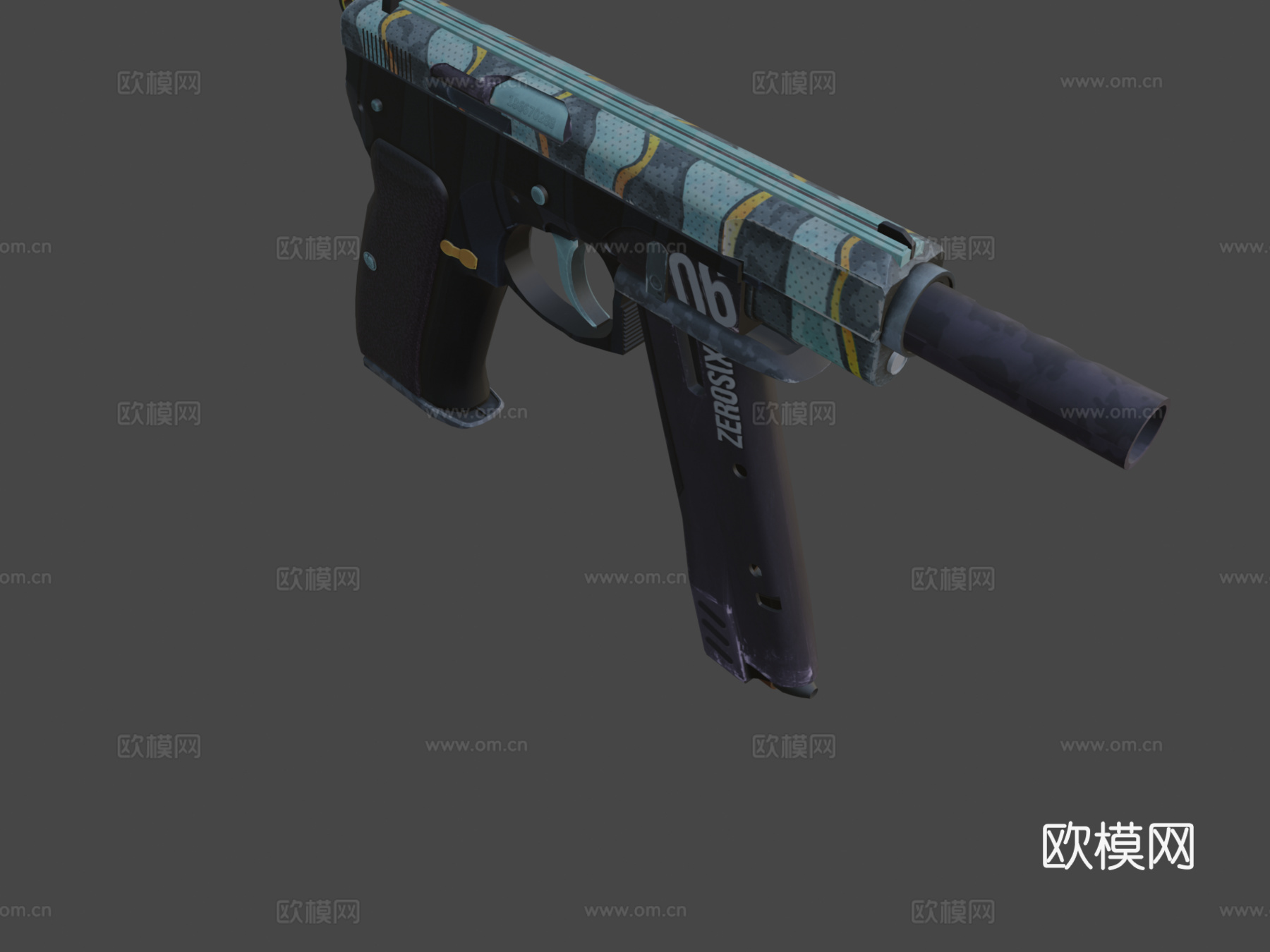 CZ75-零六(蓝色)3d模型