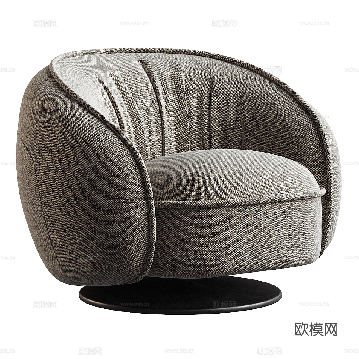 现代意式圆形布艺休闲椅3d模型