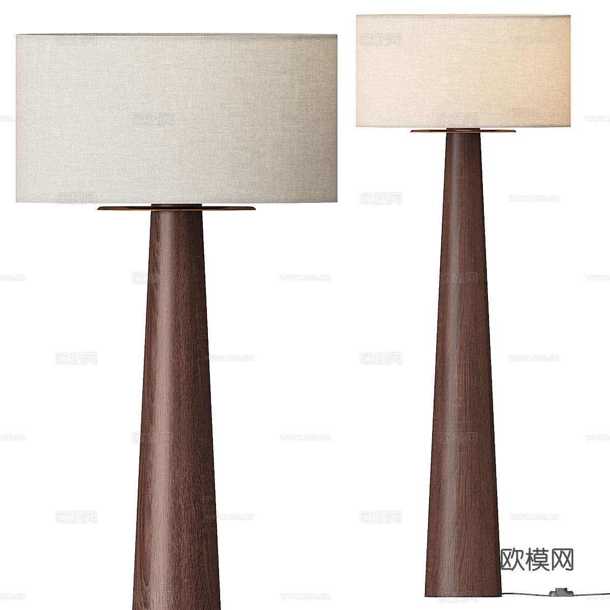 新中式轻奢实木落地灯3d模型