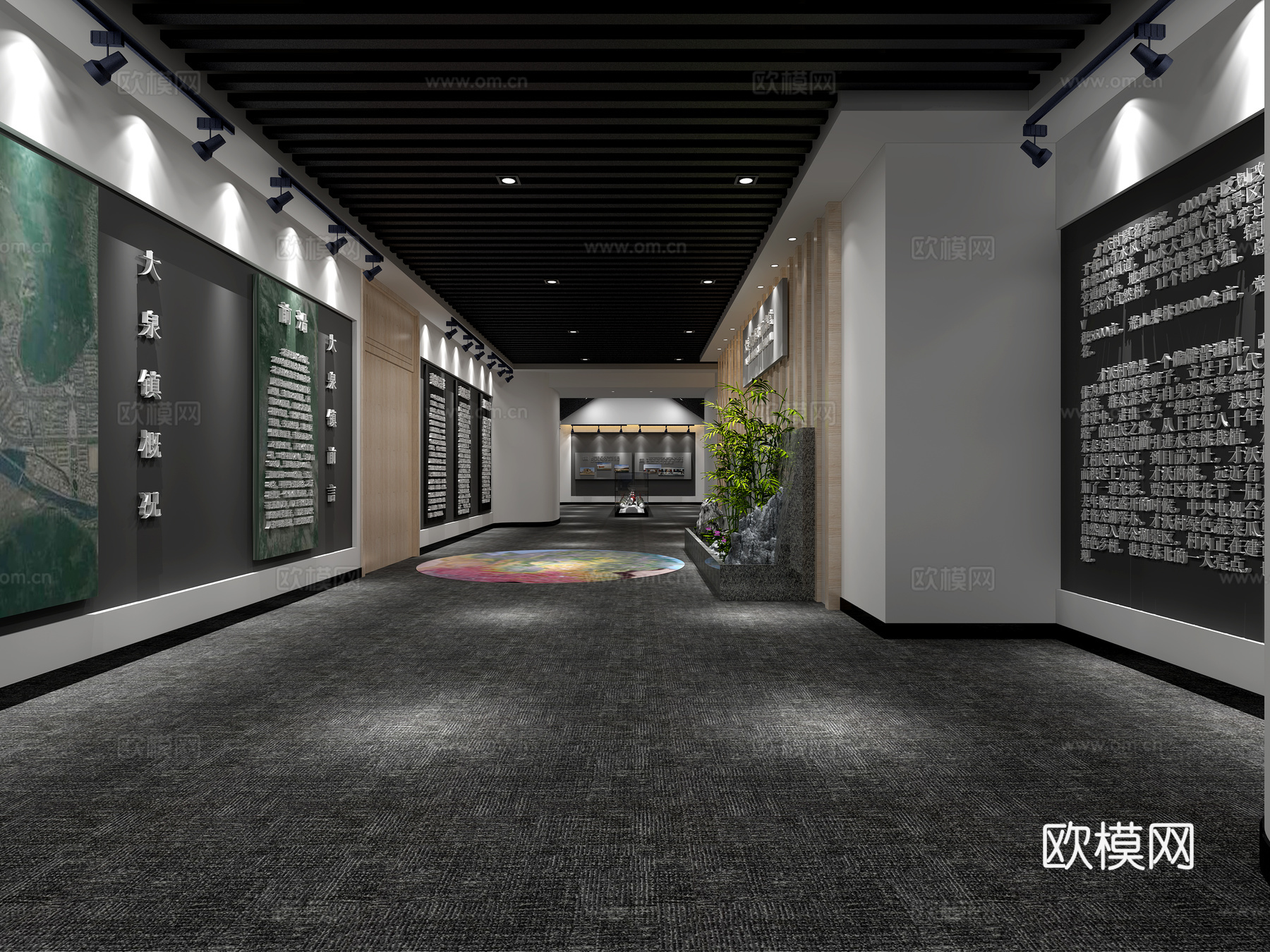 现代风格文化展厅3d模型