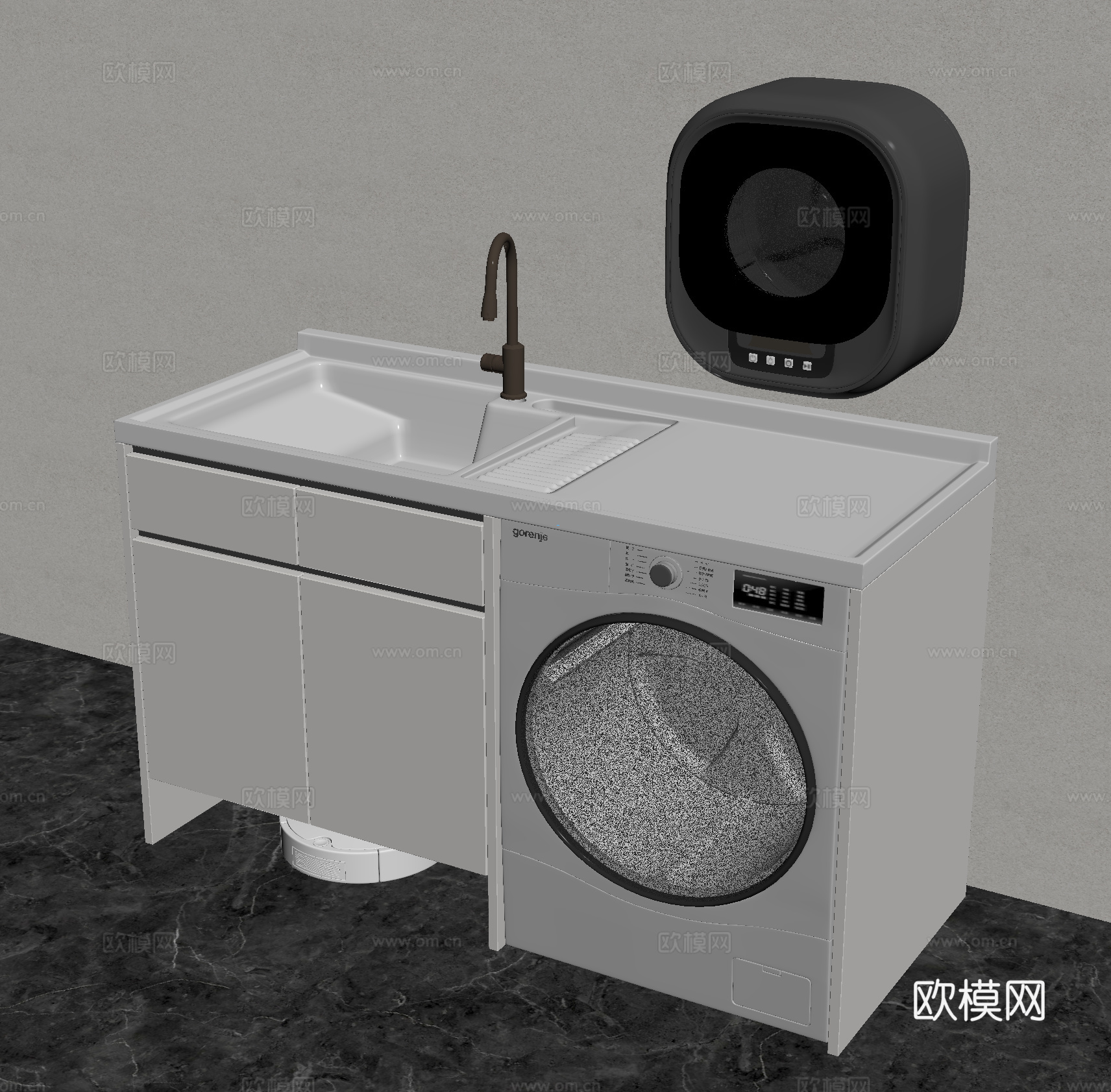 洗衣机柜 扫地机器人su模型