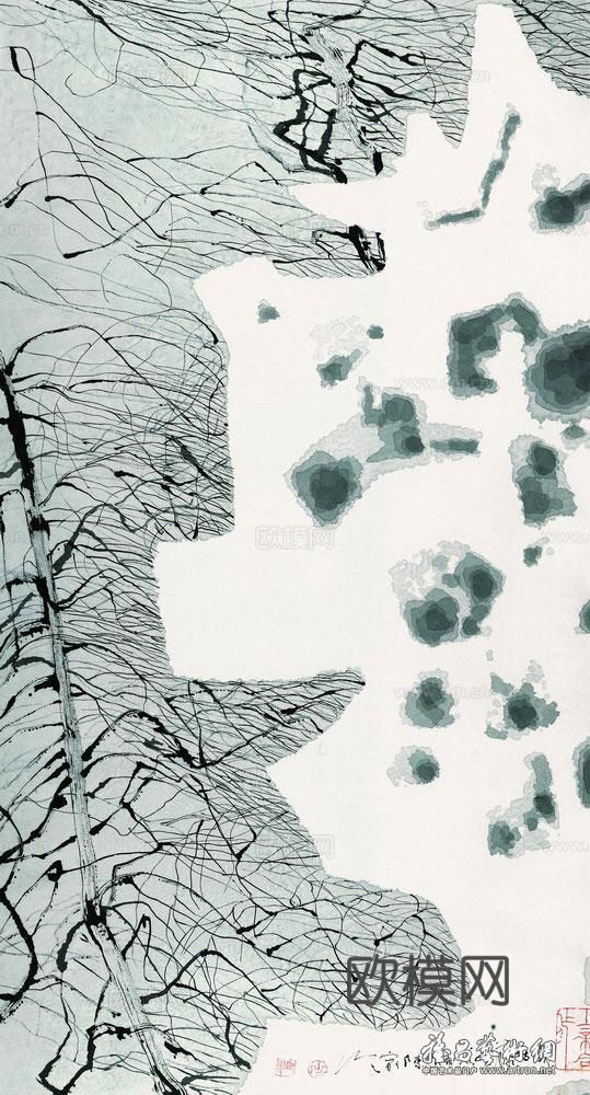 水墨画 现代装饰画 抽象画 艺术画 新中式画