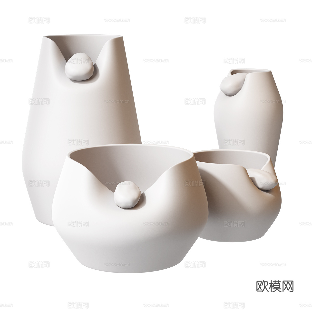 Adriani 侘寂风花瓶 陶瓷花瓶 花瓶摆件 装饰品摆件3d模型