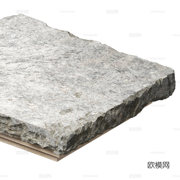 现代侘寂石桌 石茶几3d模型下载(渲染图2)