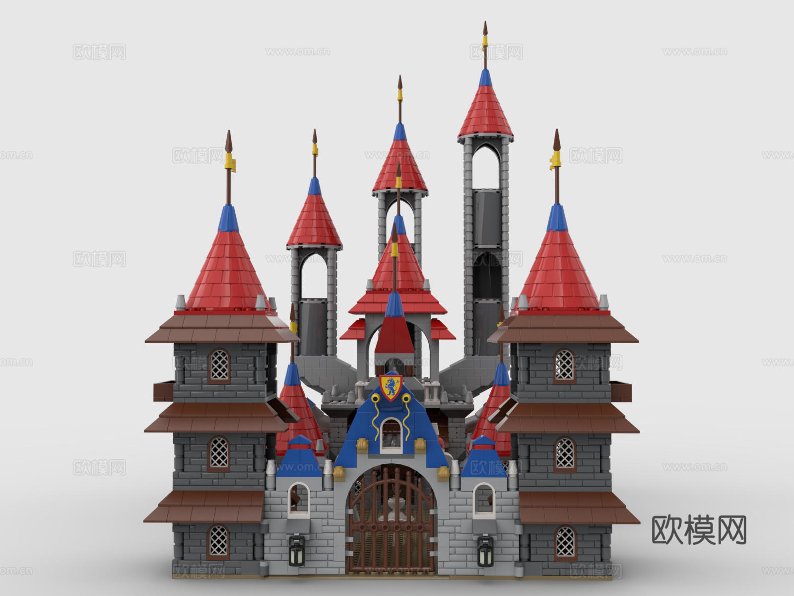 乐高 LEGO 玩具 积木 欧式城堡 建筑3d模型