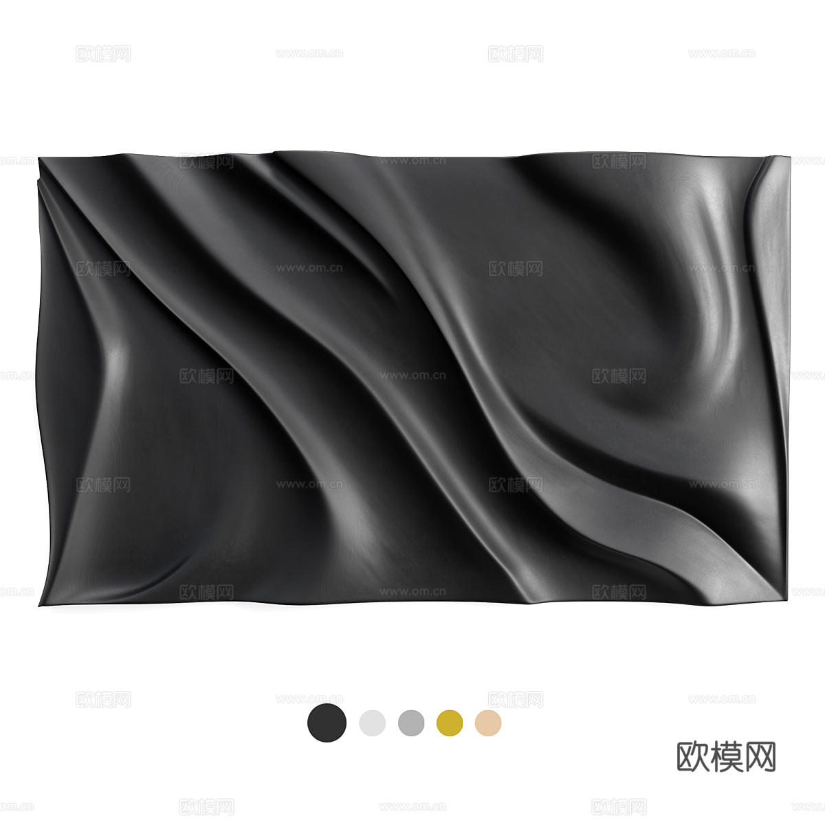 现代意式轻奢波浪板挂件3d模型