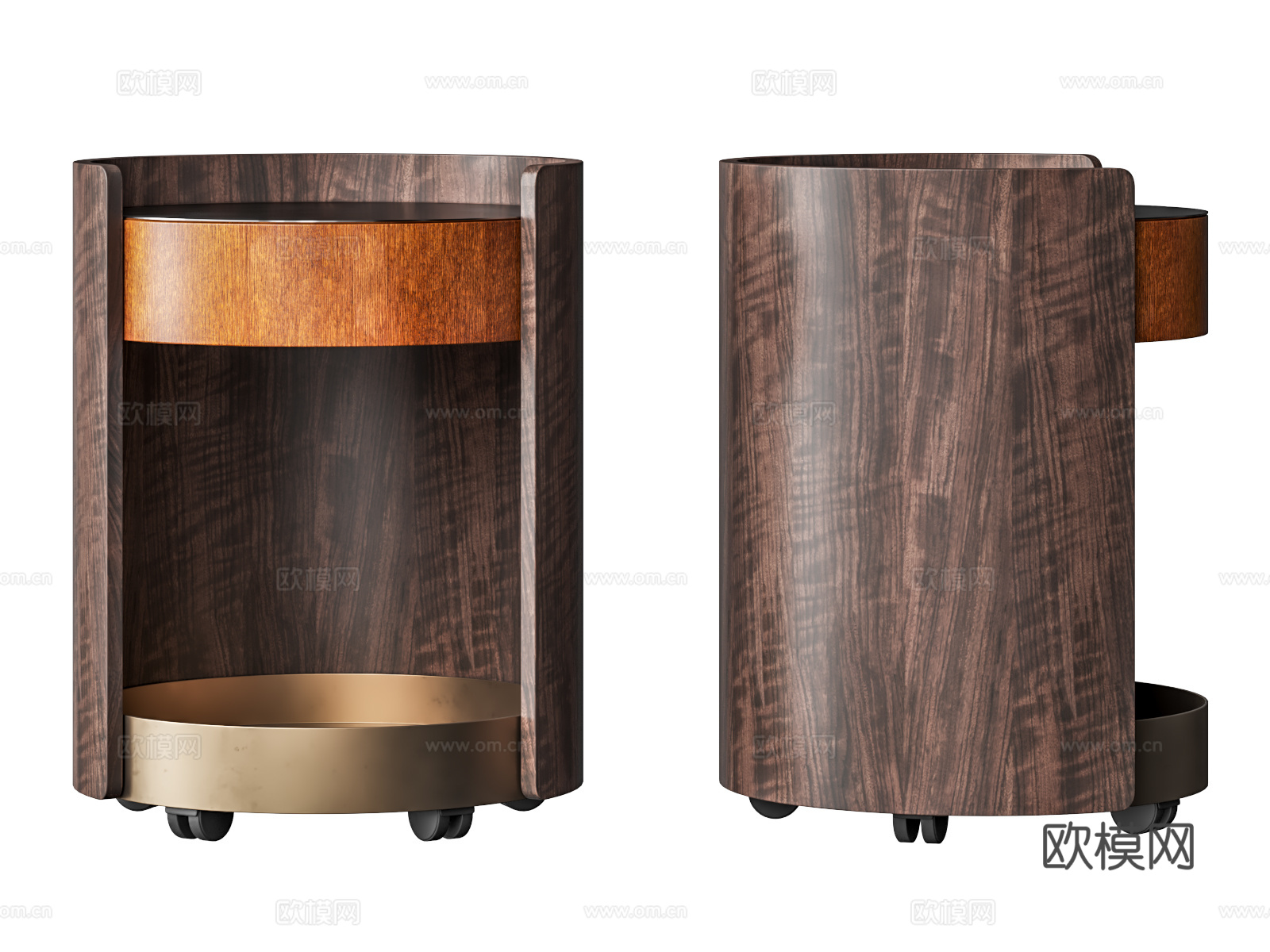 Minotti Journey中古角几 床头柜 圆形边几 圆3d模型