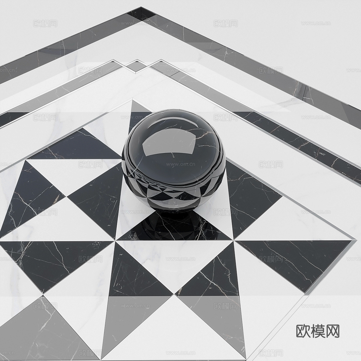 现代法式轻奢地砖拼花3d模型