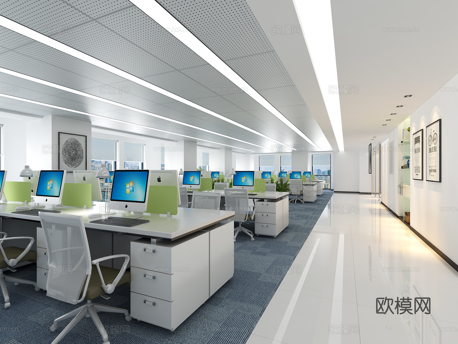 现代公司开场办公室3d模型