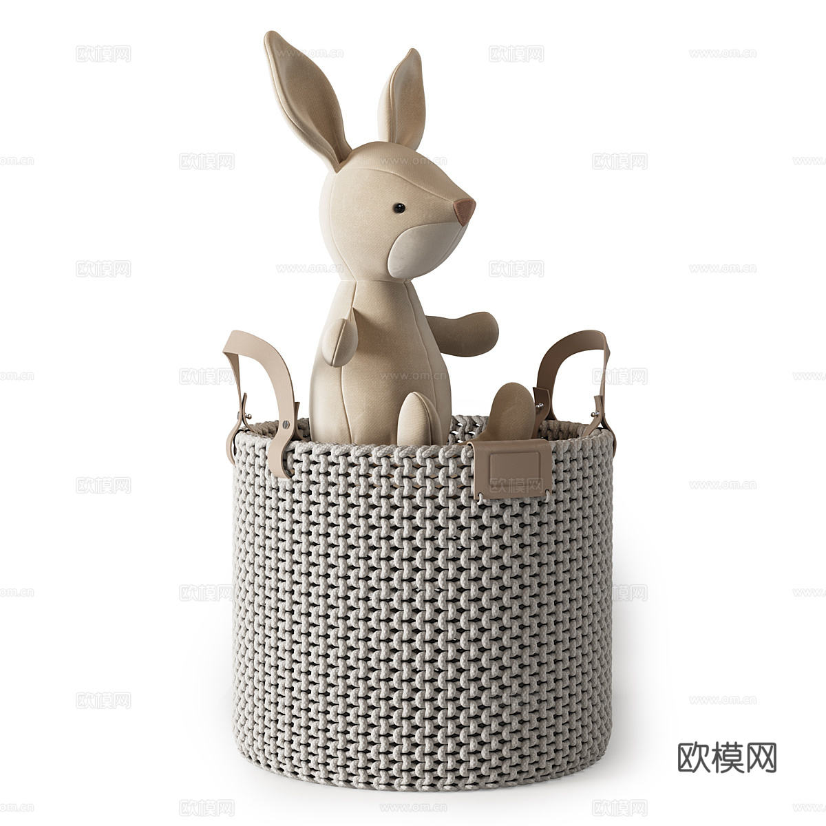 现代奶油风儿童毛绒玩具3d模型