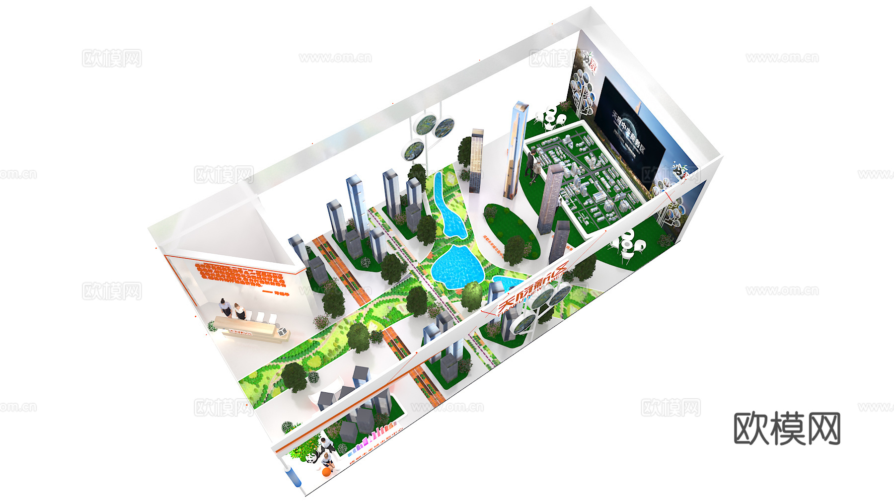 天府新区展台3D模型3d模型