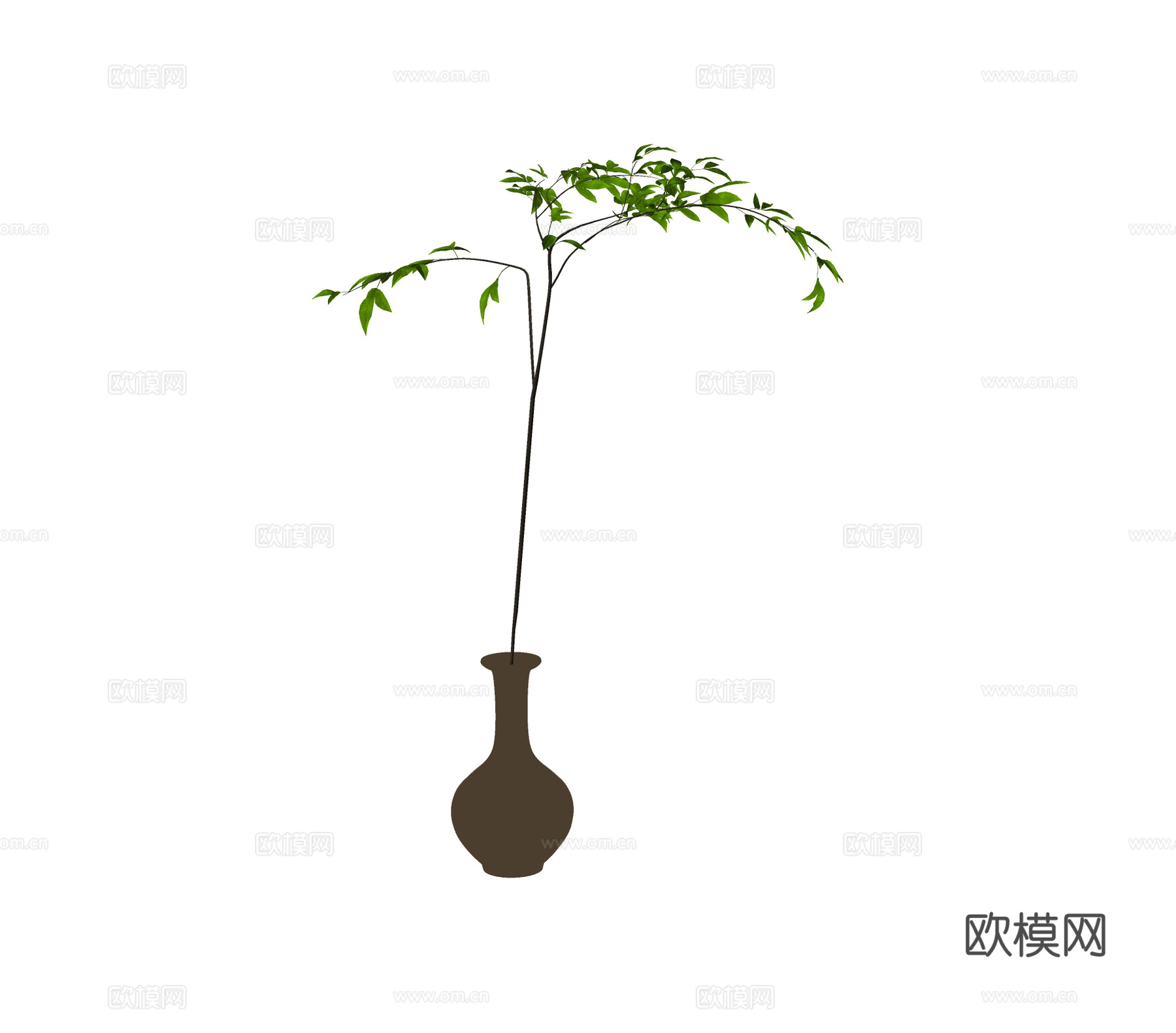 现代花瓶花艺 插花会议 植物摆件su模型