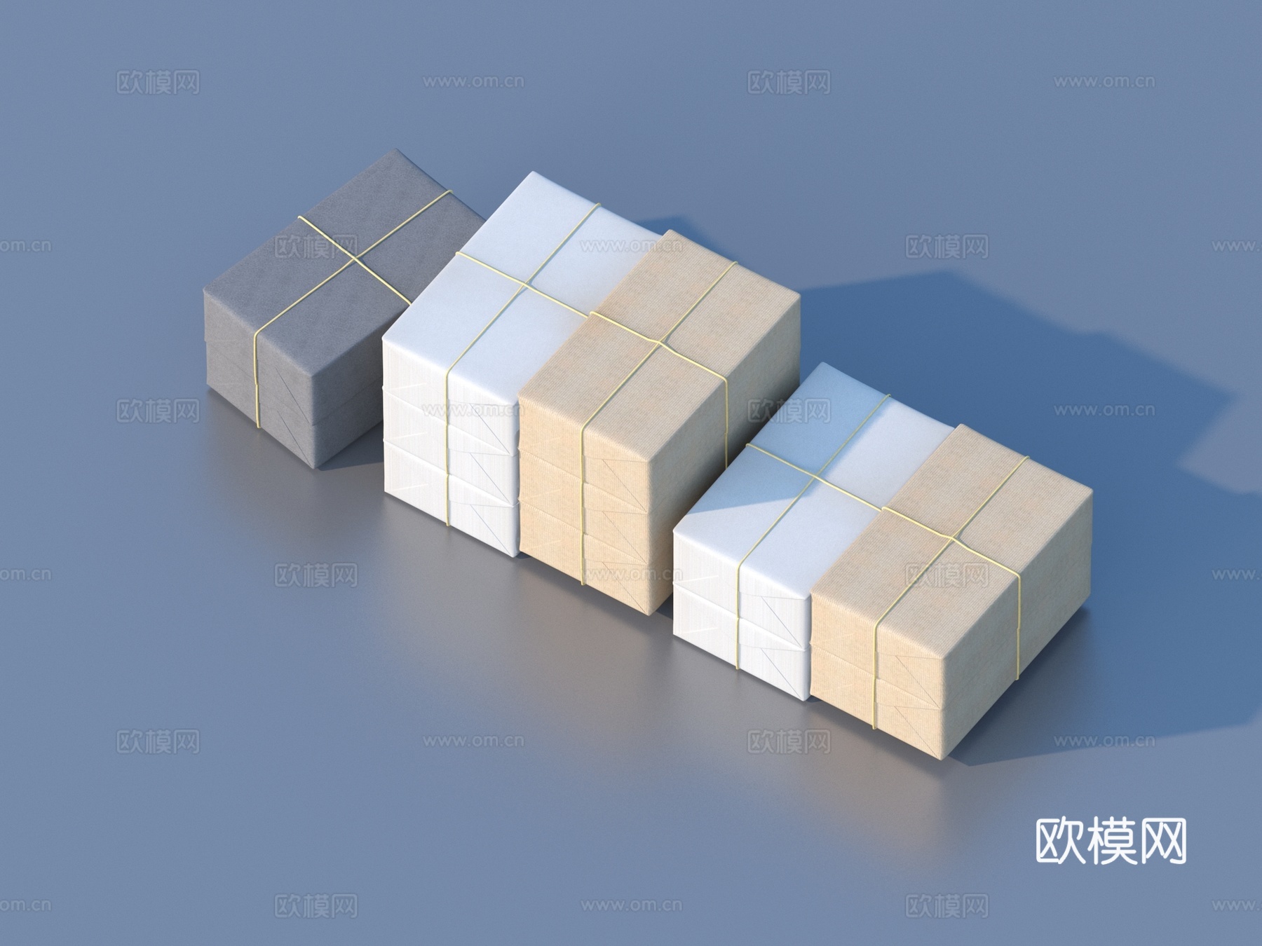 药包 礼品包 包装箱 纸包 纸皮箱3d模型