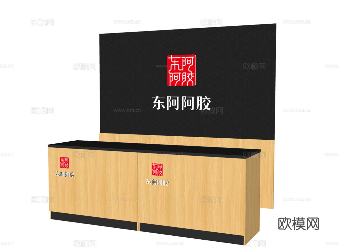 东阿阿胶形象墙 东阿阿胶专柜 精品柜 货架展柜su模型