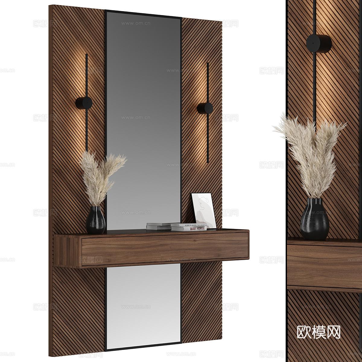 现代意式轻奢梳妆台3d模型