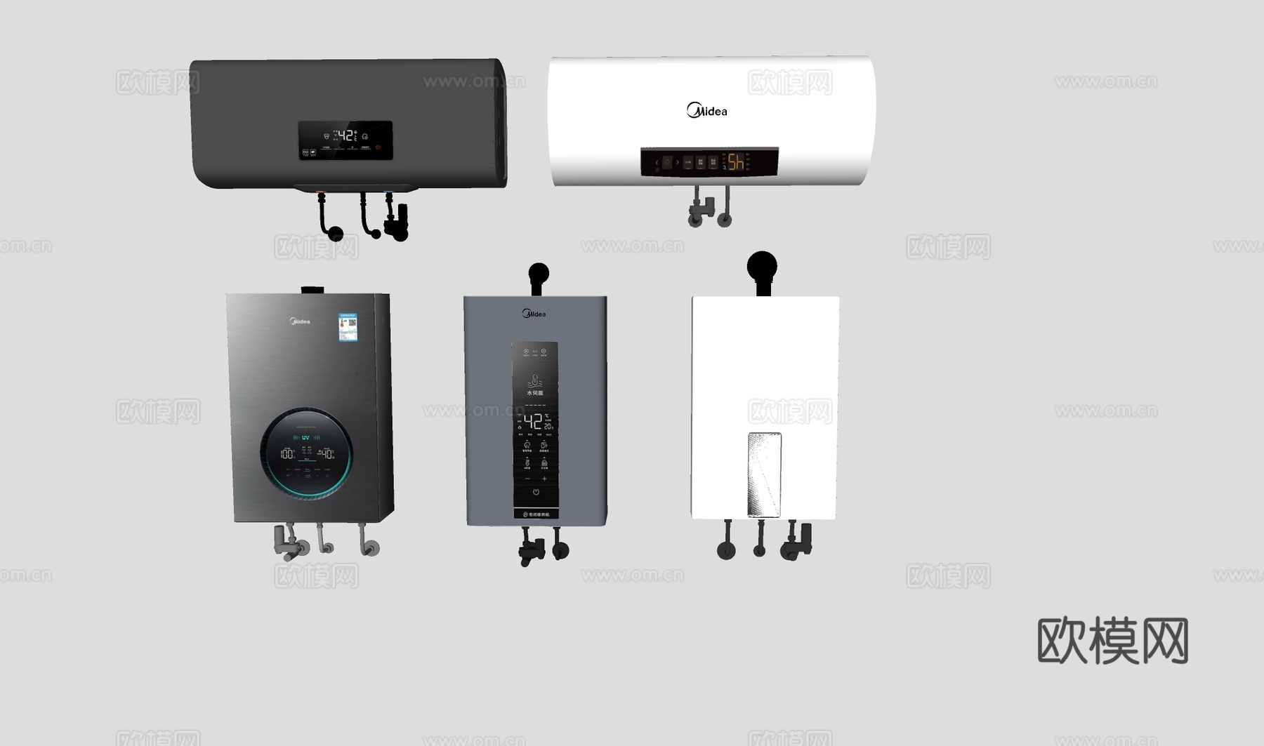 燃气热水器壁挂炉 电热水器su模型