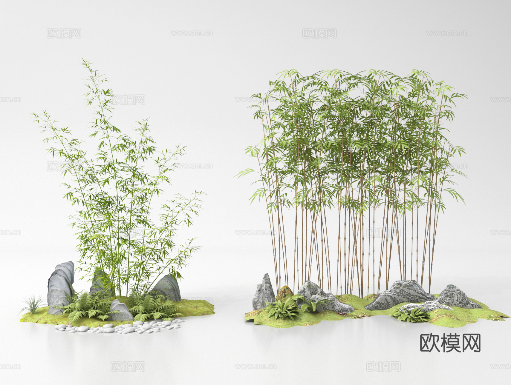 植物造景 竹子 竹林 庭院小品 景观小品su模型