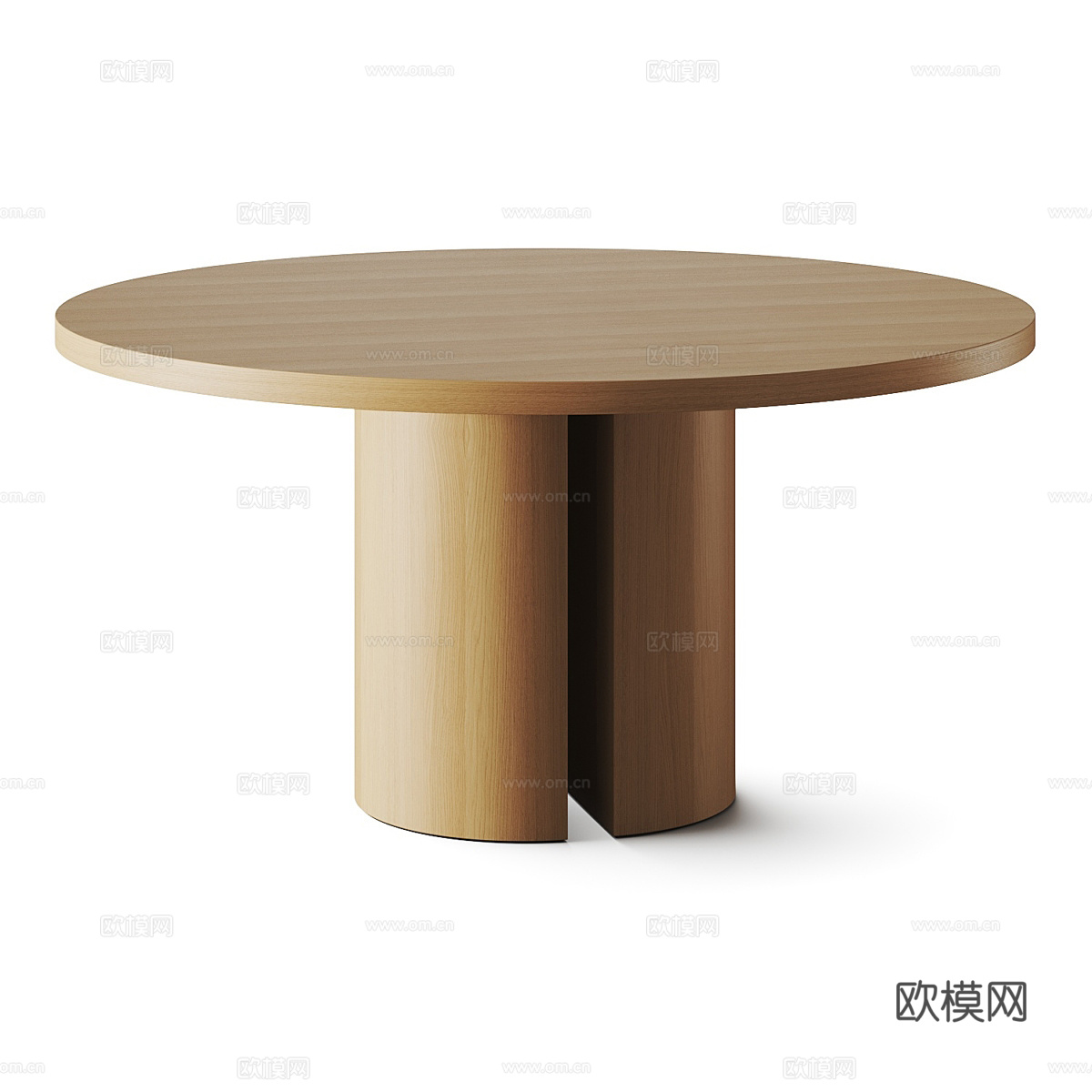 新中式实木圆餐桌3d模型