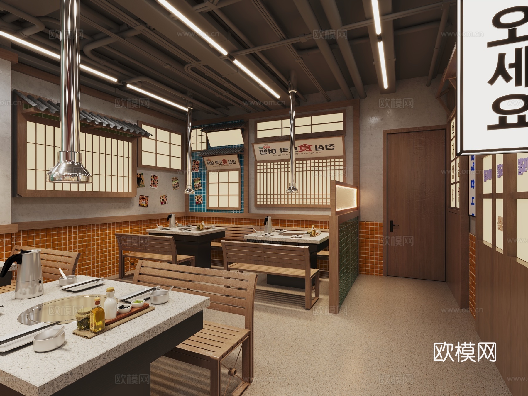 烤肉店 餐饮店3d模型