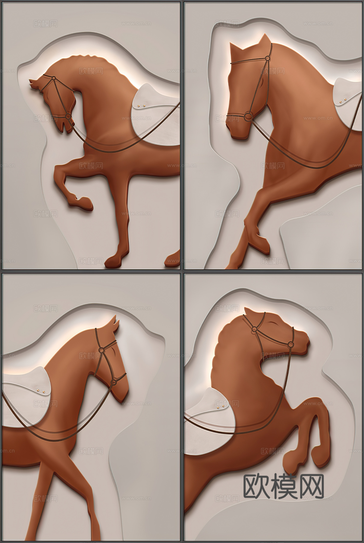 现代骏马装饰画