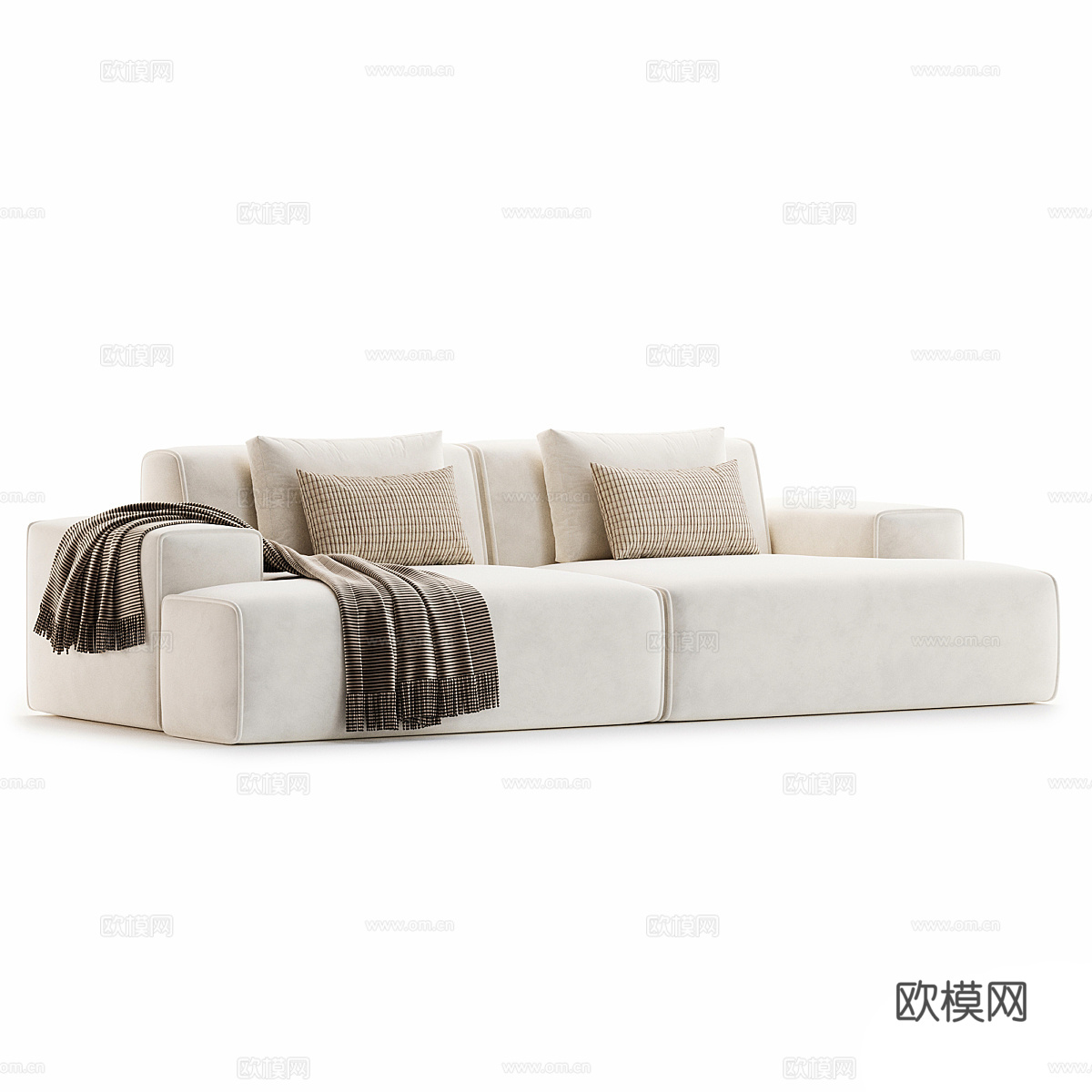 现代意式布艺休闲沙发3d模型