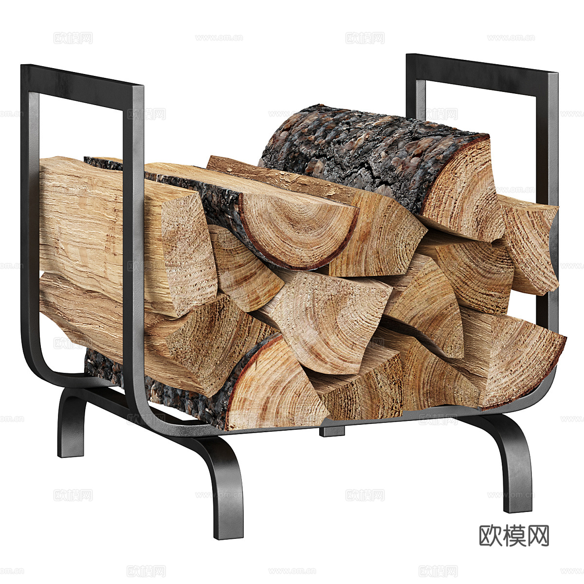 现代意式极简壁炉配件3d模型
