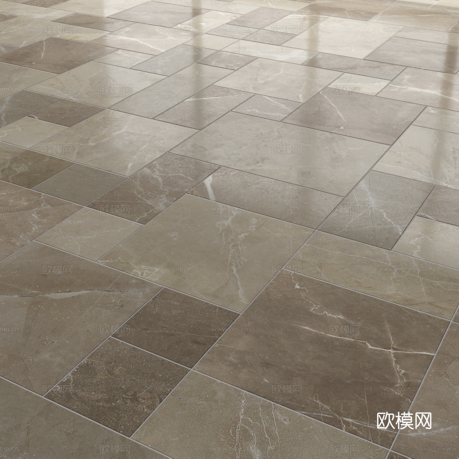 新中式瓷砖 花砖 仿古砖3d模型