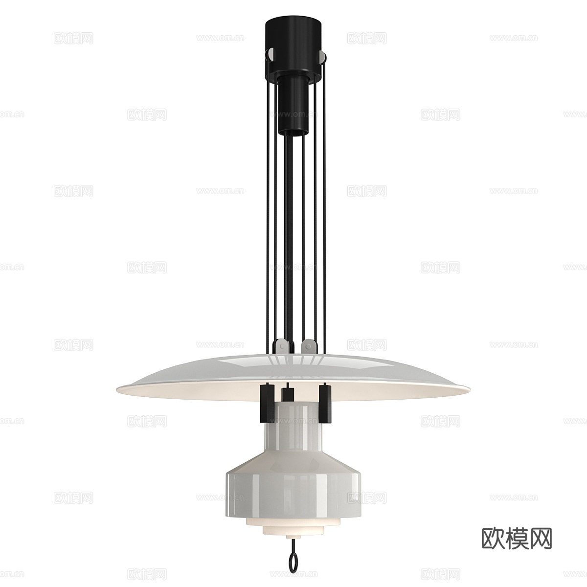 现代LED可调金属吊灯3d模型