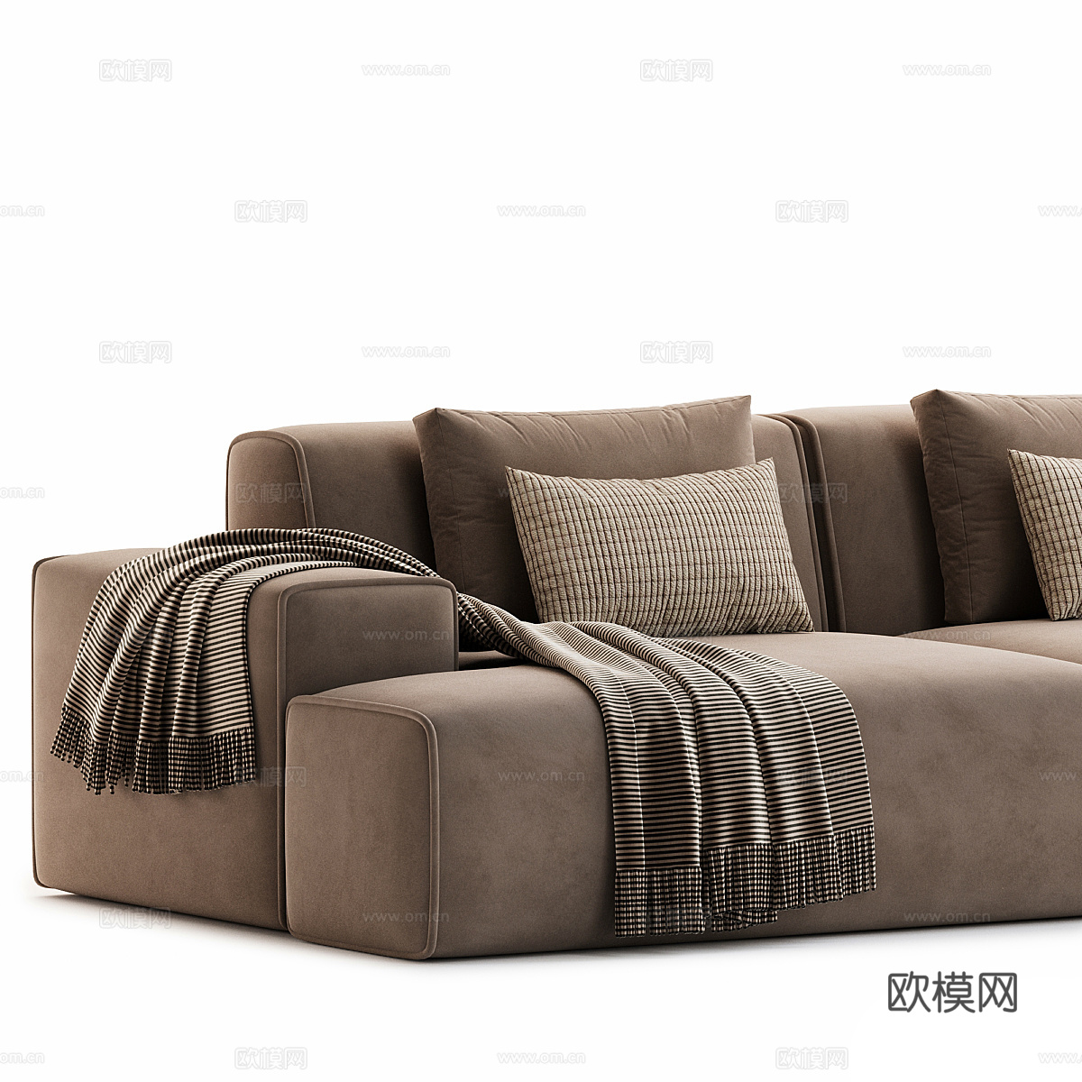 现代意式布艺休闲沙发3d模型