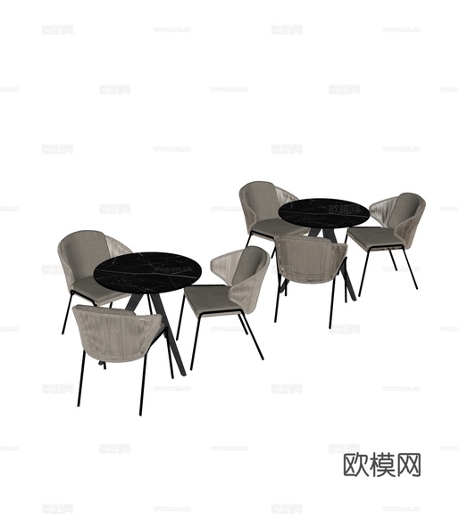 户外餐桌椅su模型下载(渲染图5)