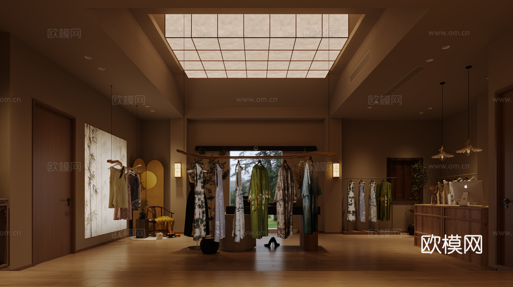 中古风服装店女装店3d模型