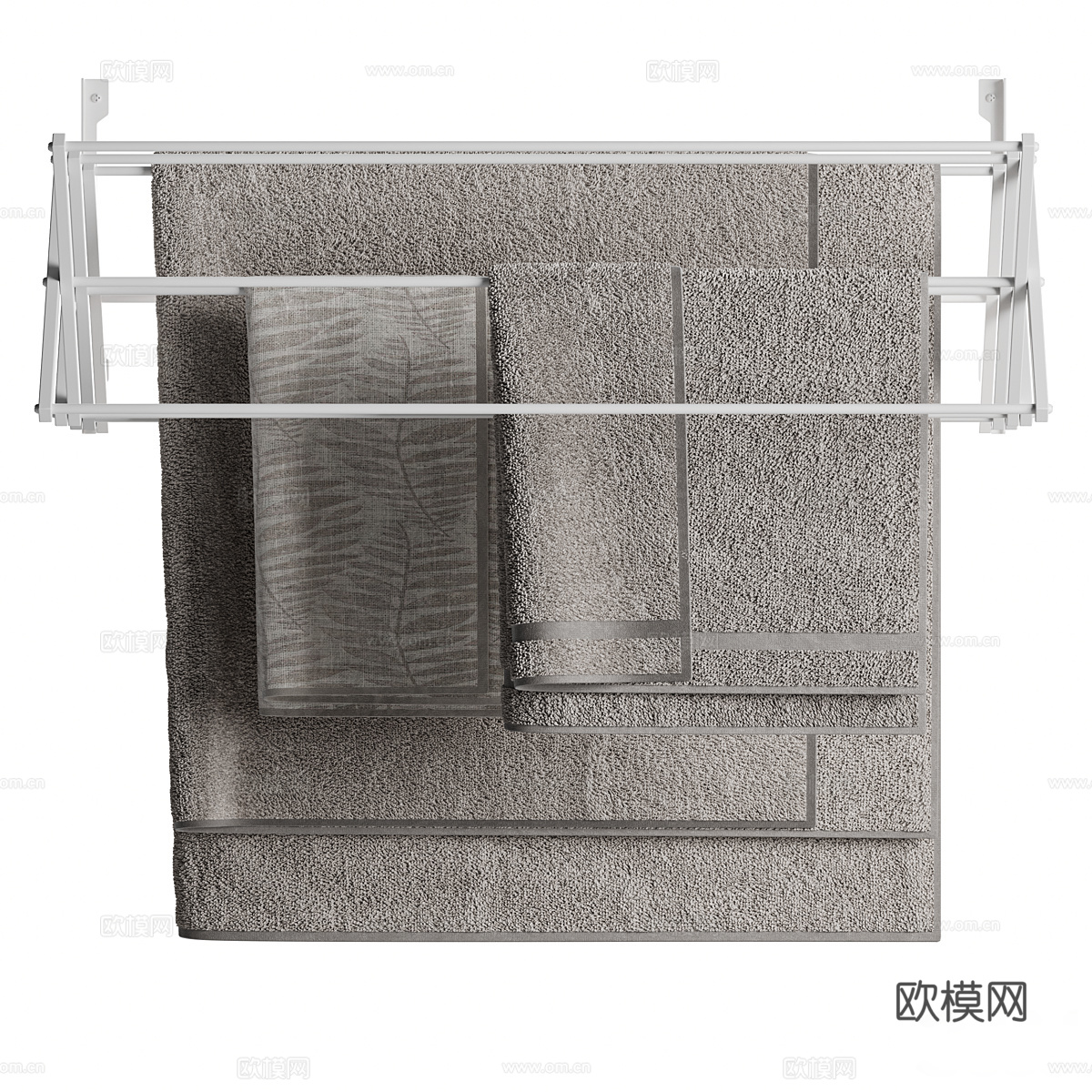 现代极简可伸缩毛巾架3d模型