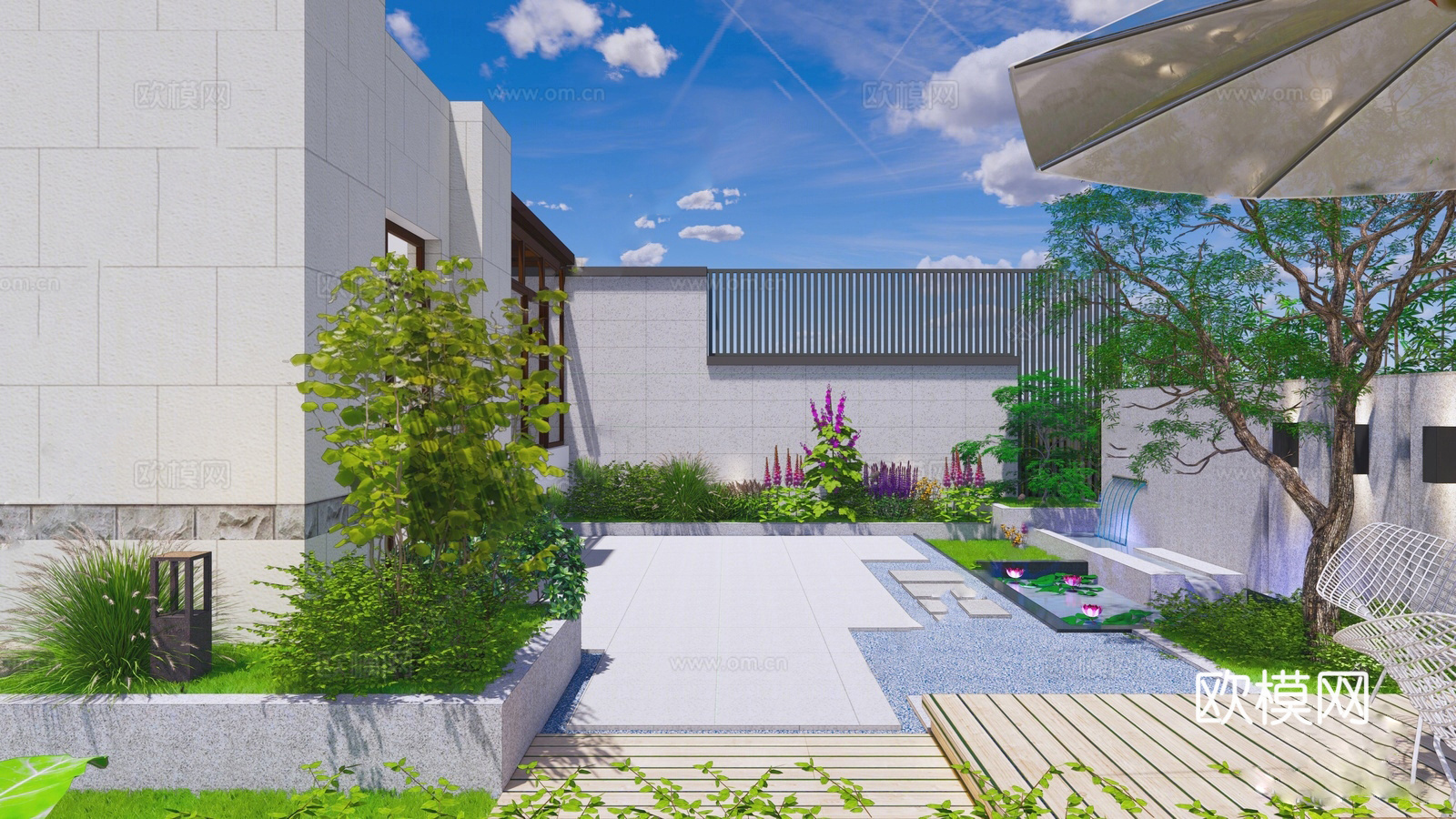 现代屋顶花园 庭院景观su模型