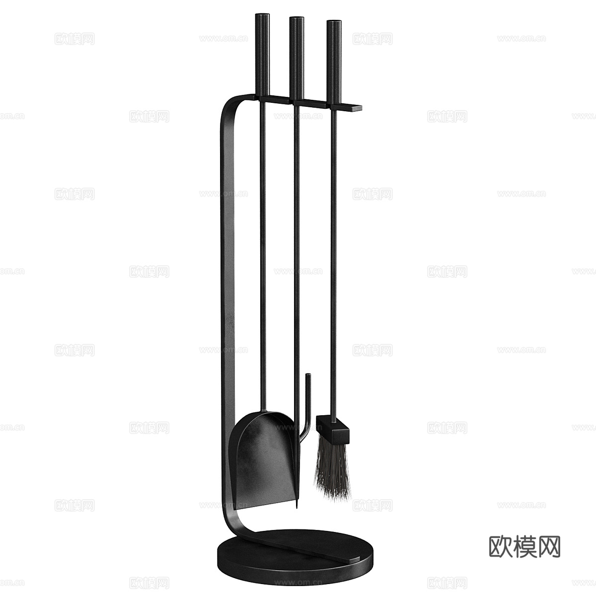 现代意式极简壁炉配件3d模型