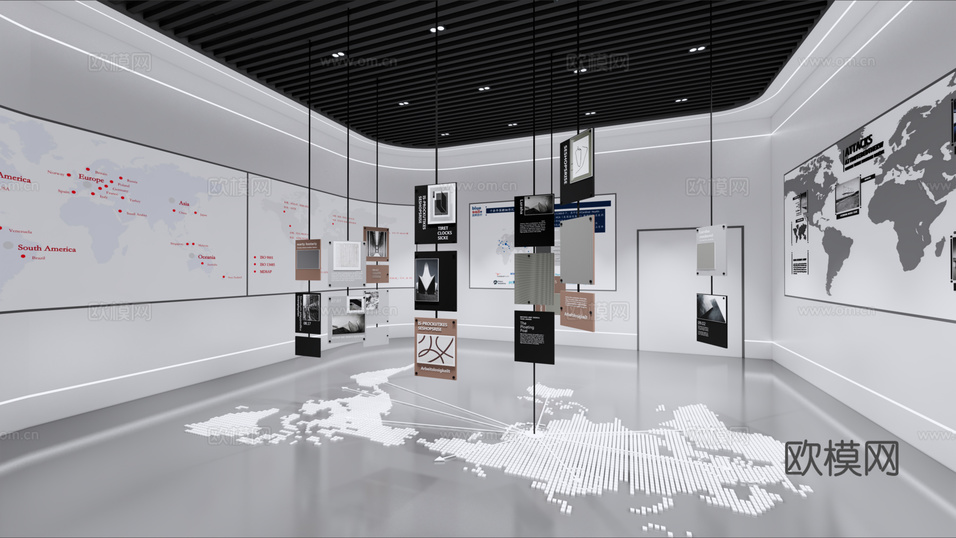 现代风格医疗用品展厅空间设计su模型下载(渲染图1)