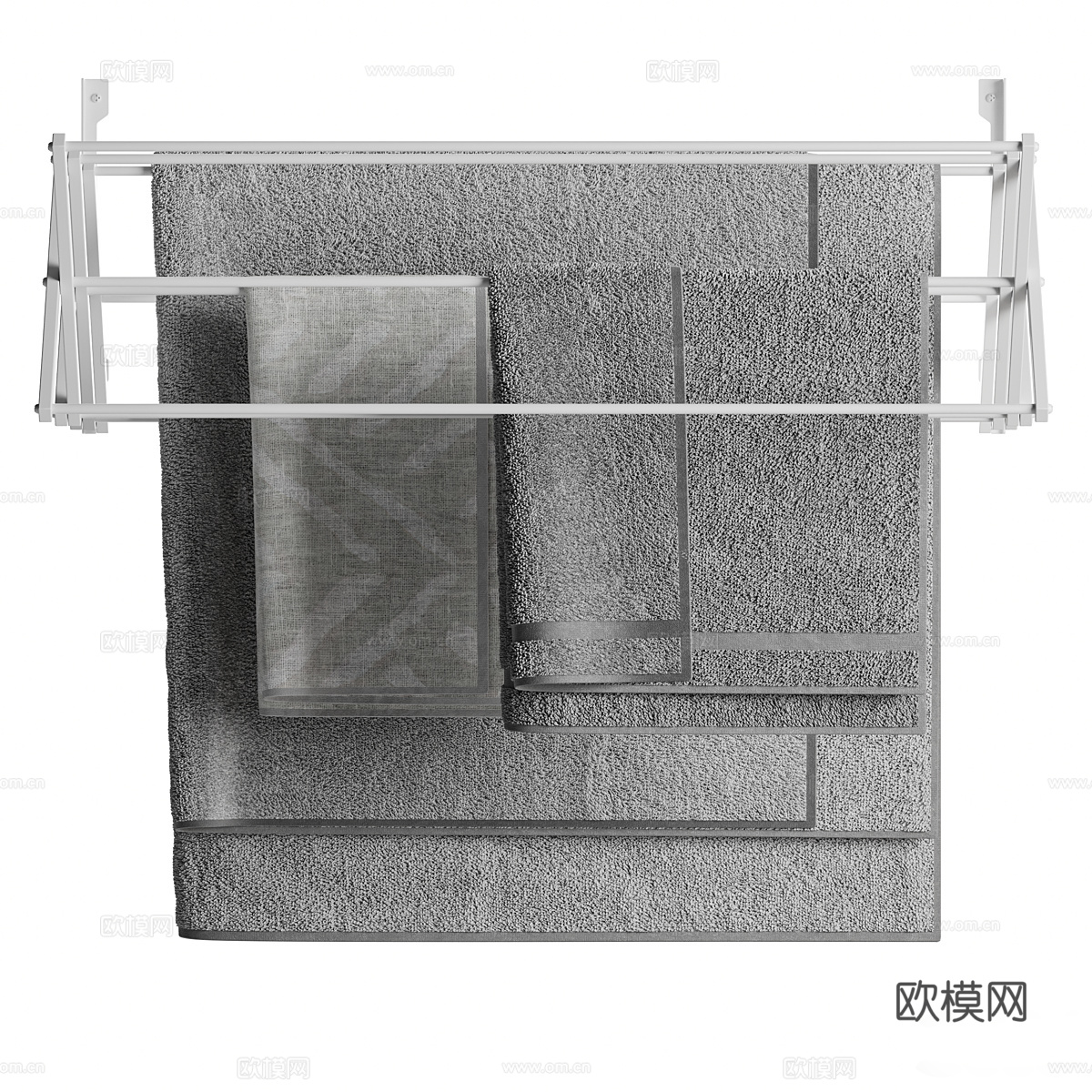 现代极简可伸缩毛巾架3d模型