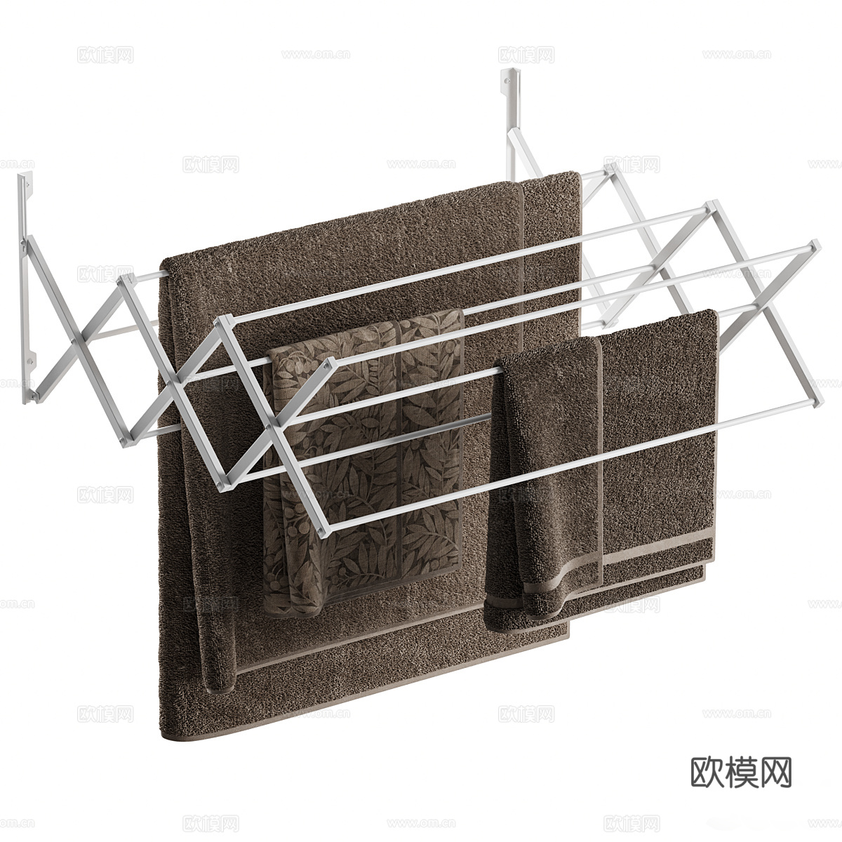 现代极简可伸缩毛巾架3d模型